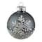 6ct. 4" Gray & White Snowflake Glass Ball Ornaments